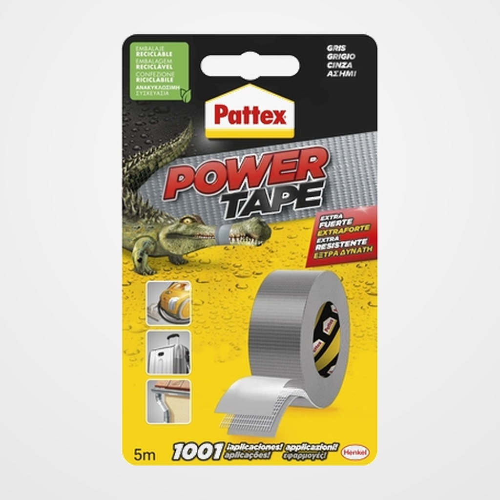 CINTA ADHESIVA PATTEX POWER TAPE 50 mm x 5 m. GRIS