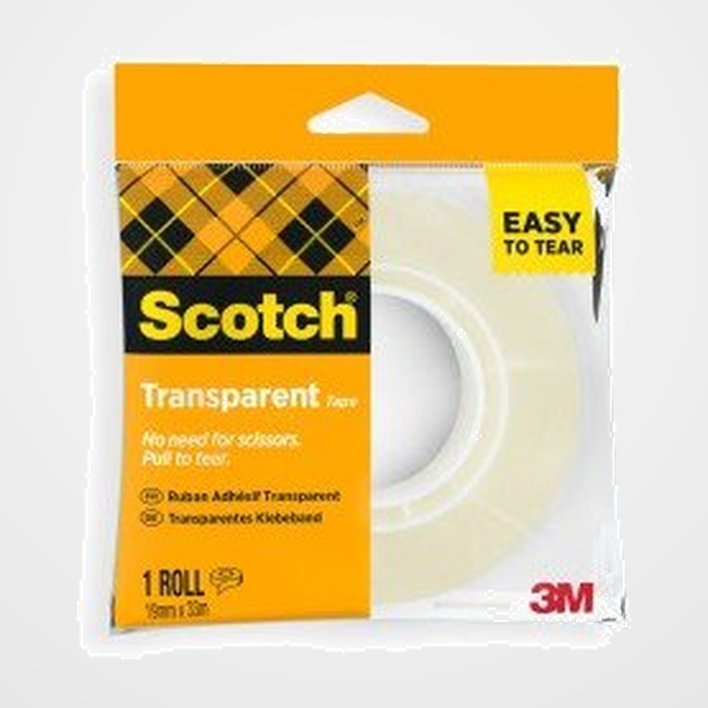 CINTA ADHESIVA SCOTCH 508 TRANSPARENTE CORTE FACIL rollo 33x19 (ud.)