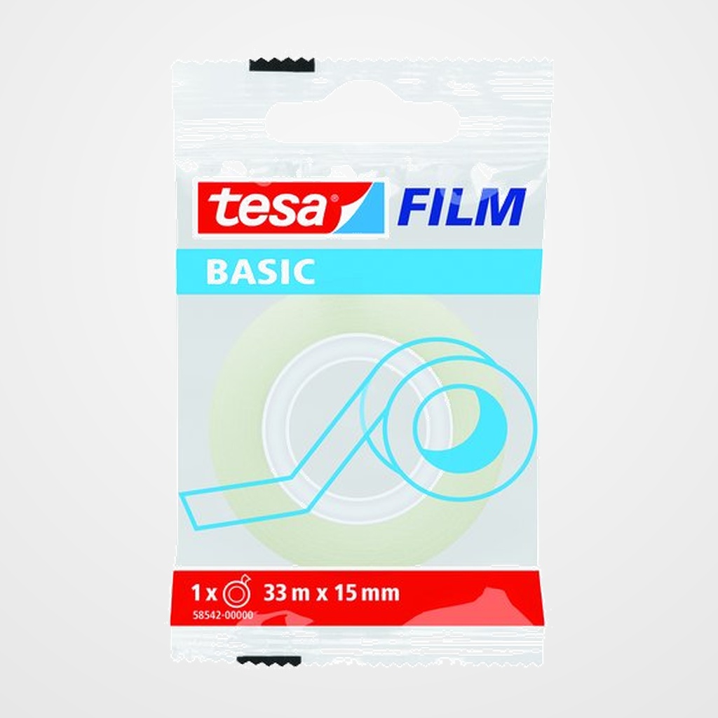 CINTA ADHESIVA TESA BASIC TRANSPARENT rollo 33x15