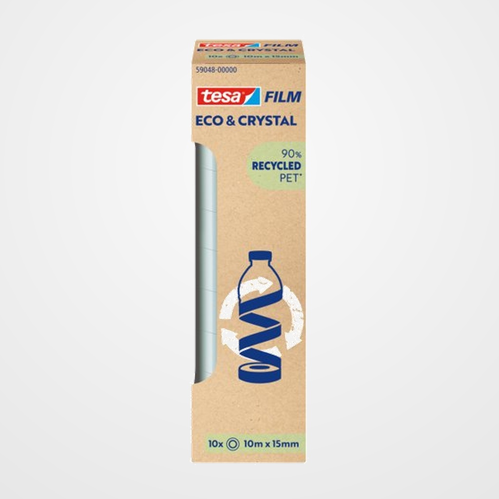 CINTA ADHESIVA TESA ECO&CRYSTAL (90% reciclado) rollo 10x15