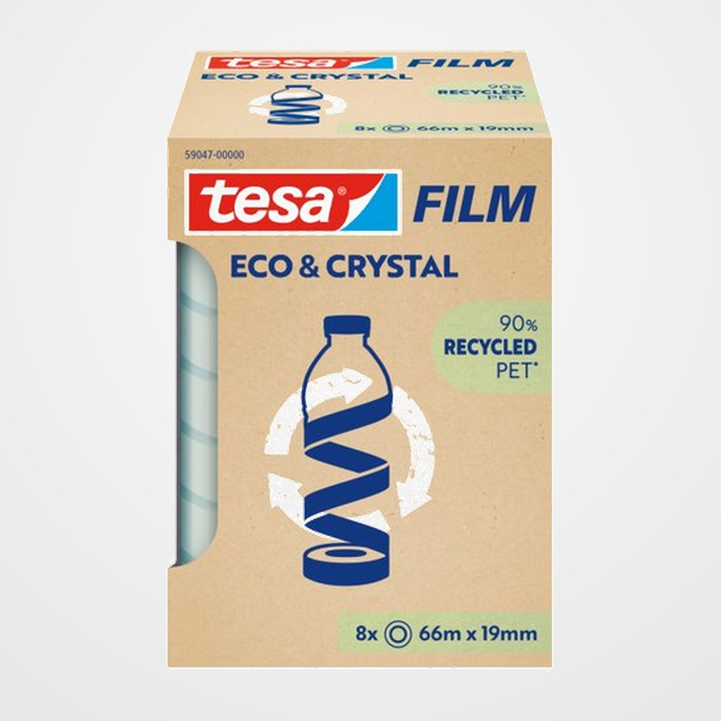 CINTA ADHESIVA TESA ECO&CRYSTAL (90% reciclado) rollo 66x19