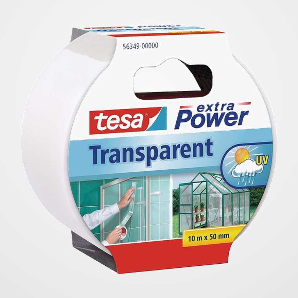 CINTA ADHESIVA TESA EXTRA POWER EXTERIORES rollo 10x50 PVC TRANSPARENTE