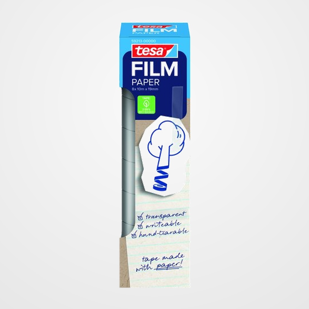 CINTA ADHESIVA TESA PAPEL rollo 10m x 19mm TORRE de 8