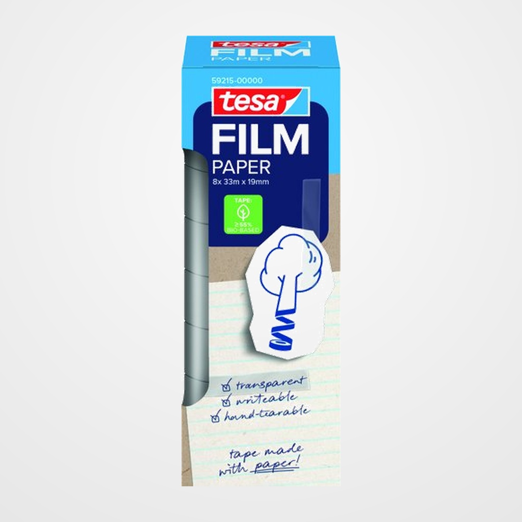 CINTA ADHESIVA TESA PAPEL rollo 33m x 19mm TORRE de 8