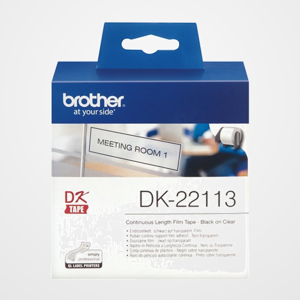 CINTA BROTHER PELICULA TRANSPARENTE RODILLO 6,2 cm x15,2 m (para QL-1050, 1060, 500, 550, 560, 570, 580, 650, 700, 710, 720)