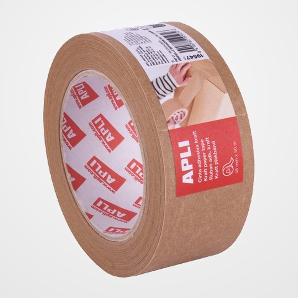 CINTA de EMBALAJE APLI KRAFT rollo 50m x 48mm MARRON
