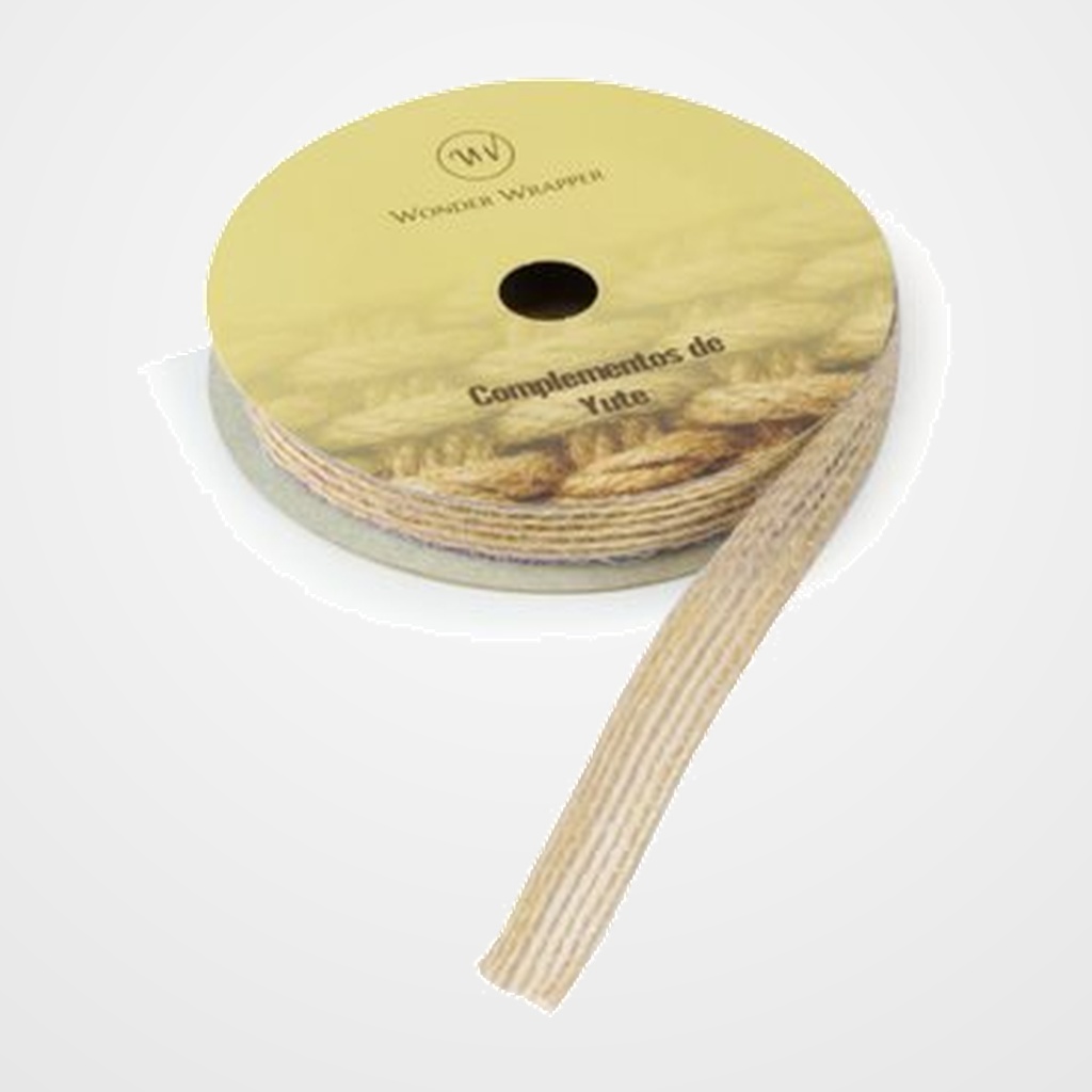CINTA DE REGALO DE YUTE de 10 mm ROLLO de 3 m NATURAL