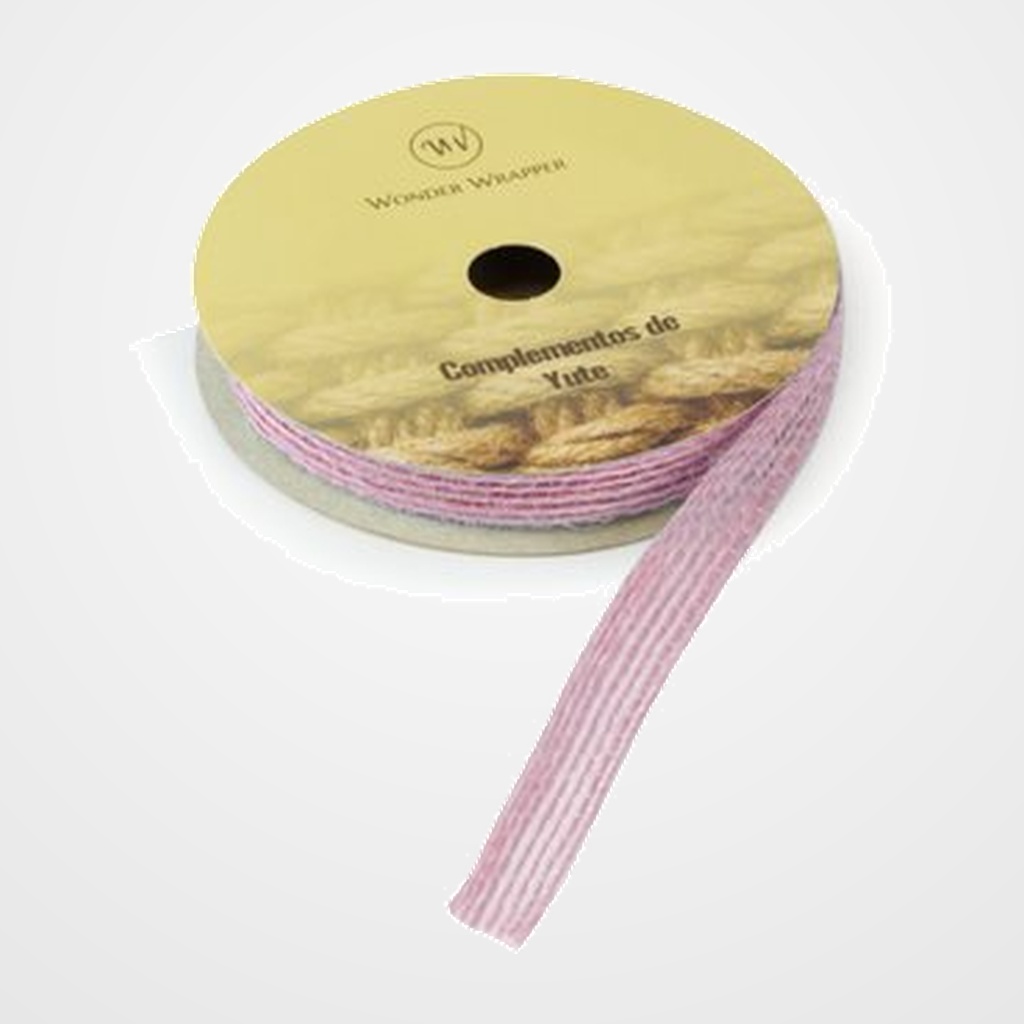 CINTA DE REGALO DE YUTE de 10 mm ROLLO de 3 m ROSA