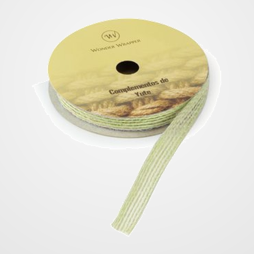 CINTA DE REGALO DE YUTE de 10 mm ROLLO de 3 m VERDE
