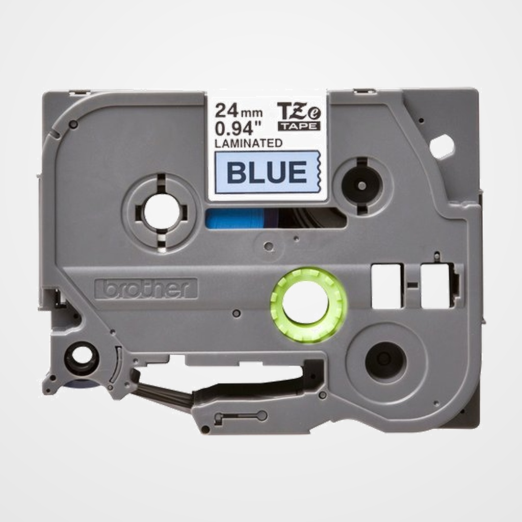 CINTA de ROTULAR BROTHER LAMINADA 8m 24mm NEGRO sobre AZUL