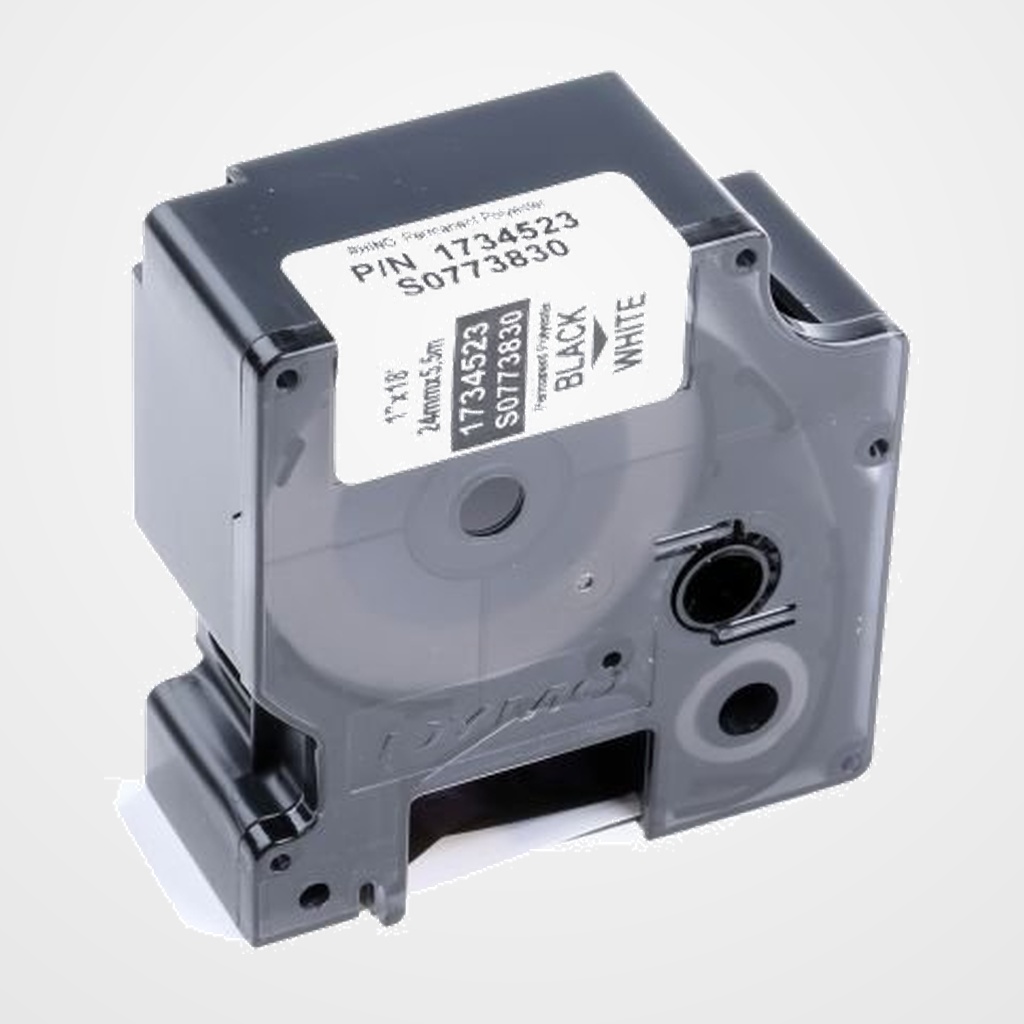 CINTA de ROTULAR DYMO RHINO ID1 POLYESTER 5,5m 24mm NEGRO sobre BLANCO