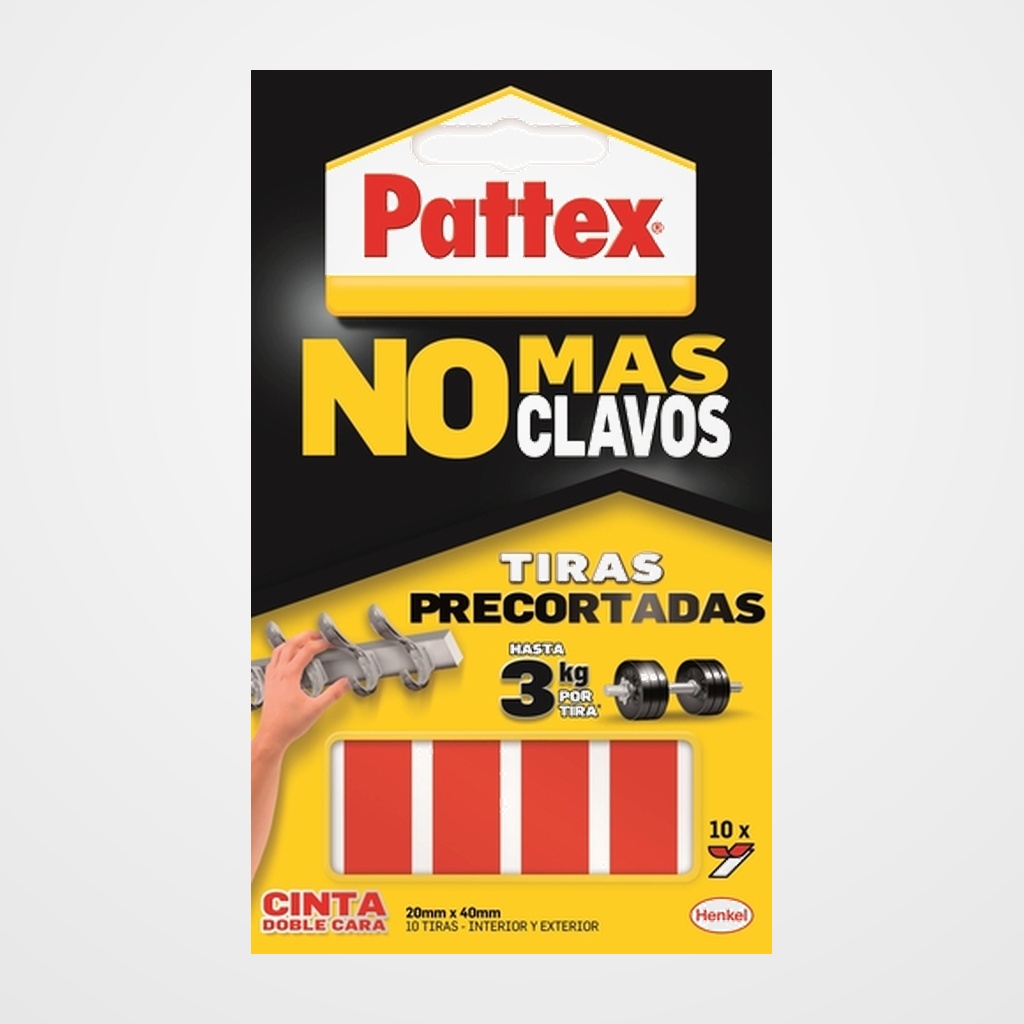 [11901584] CINTA DOBLE CARA PATTEX NO MAS CLAVOS PRE CORTE 10 TIRAS
