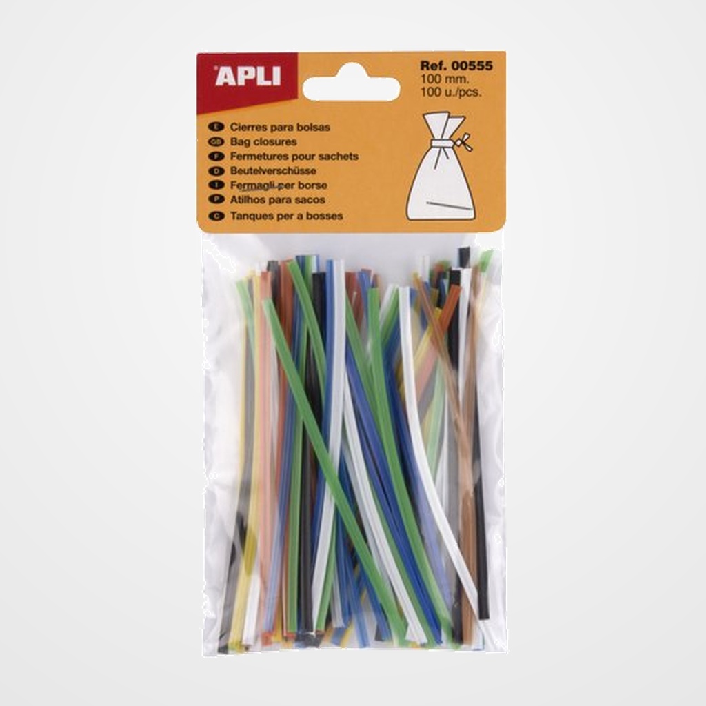 CINTA para CERRAR BOLSAS APLI METALICOS FLEXIBLES SURTIDOS BOLSA DE 100