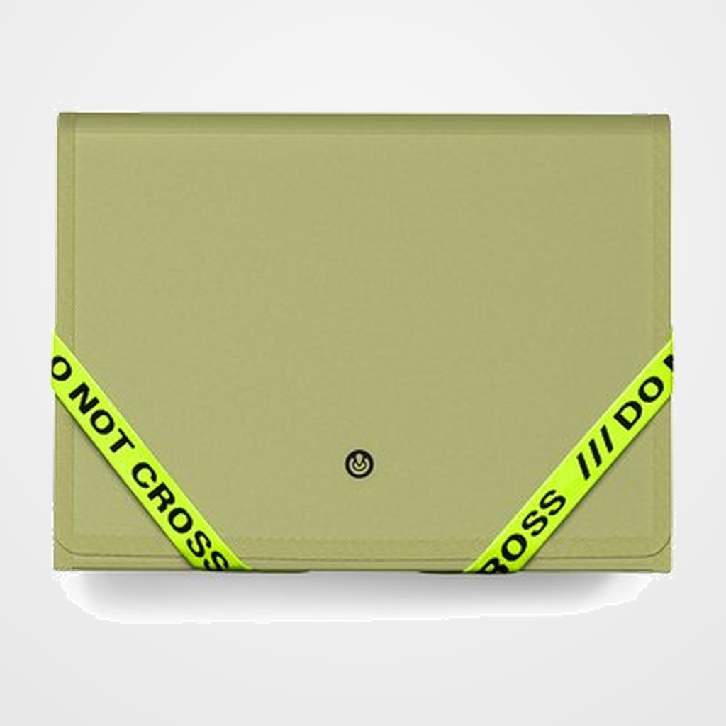 CLASIFICADOR ACORDEON CARCHIVO DO NOT CROSS PP Fº 13 DPTOS.GOMAS ARMY GREEN