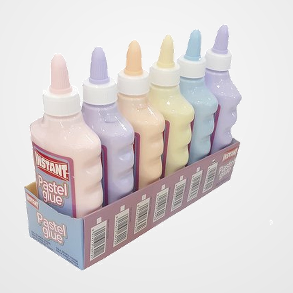 COLA BLANCA COLOR INSTANT PASTEL 180 ml SURTIDO DE 6