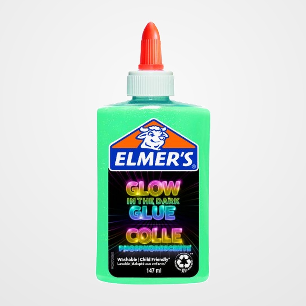 COLA ELMER´S SLIME BRILLA EN LA OSCURIDAD LAVABLE 147 ml AZUL