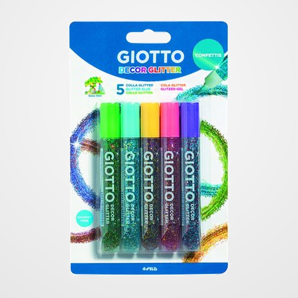 COLA GLITTER GLUE GIOTTO LAPIZ CONFETIS 5x10,5ml/g