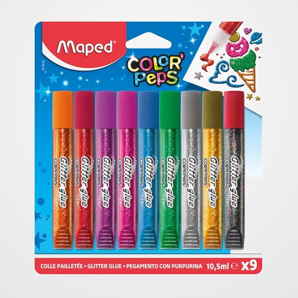 [23101218] COLA GLITTER GLUE MAPED COLOR PEPS LAPIZ 9x10,5 ml BLISTER