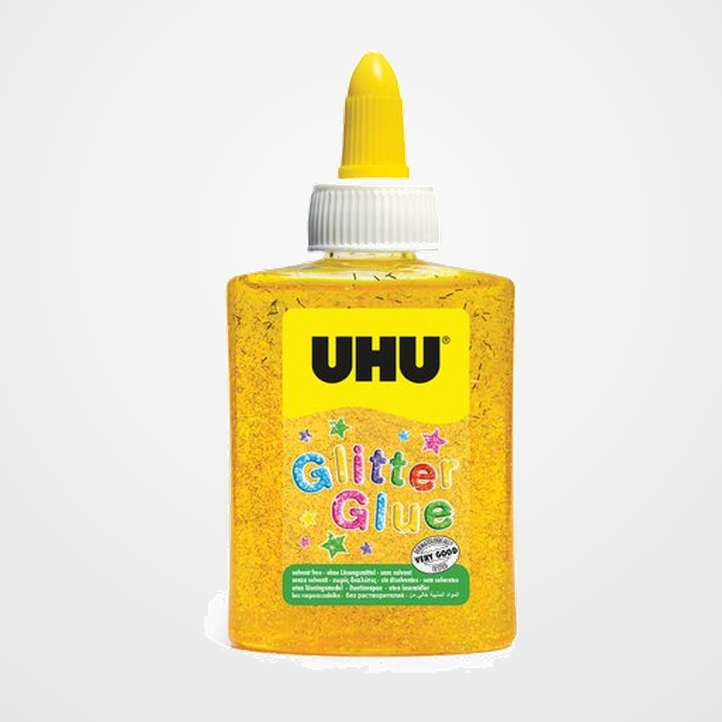 [23101208] COLA GLITTER GLUE UHU BOTE de 88ml AMARILLO