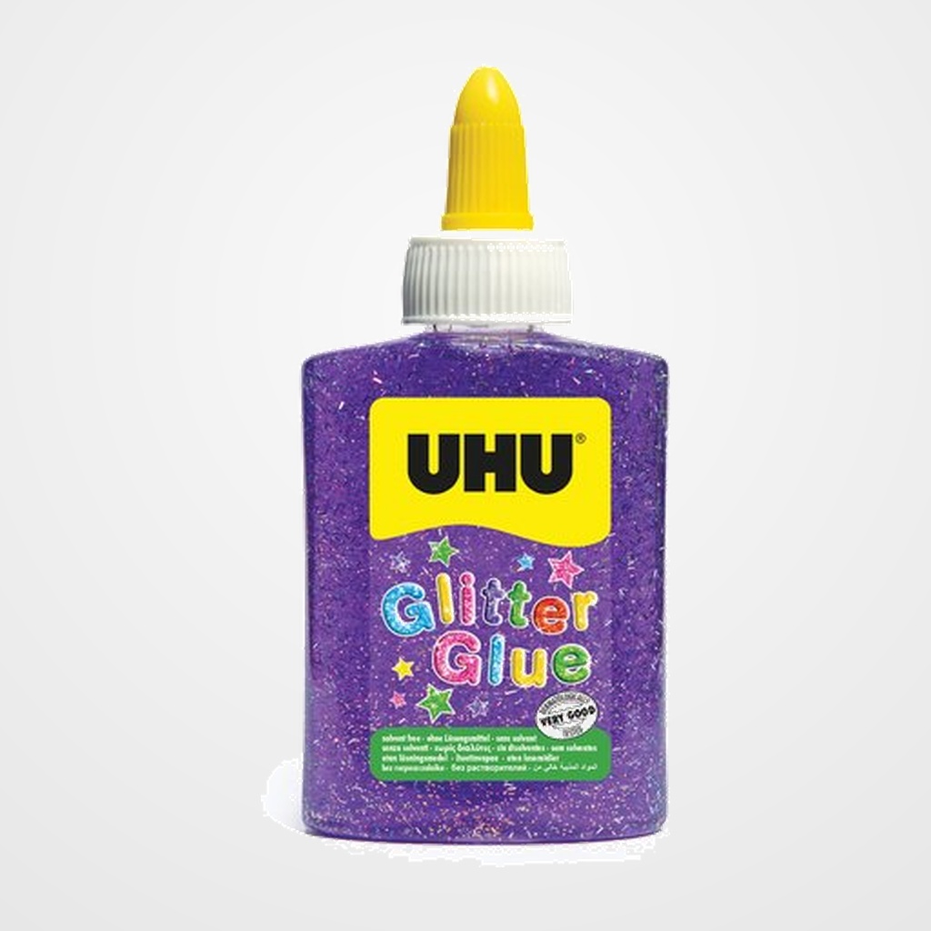 COLA GLITTER GLUE UHU BOTE de 88ml MORADO
