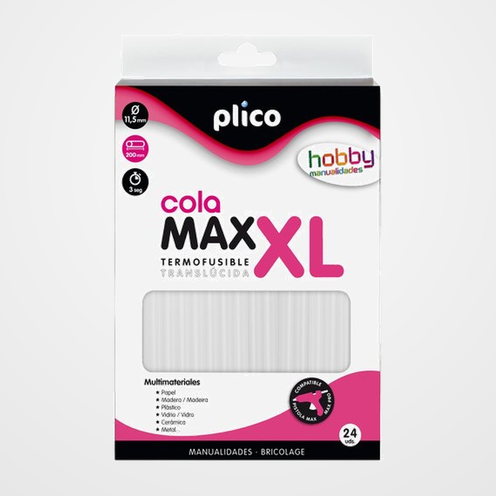 COLA TERMOFUSIBLE en BARRA PLICO MAX-XL blister de 25