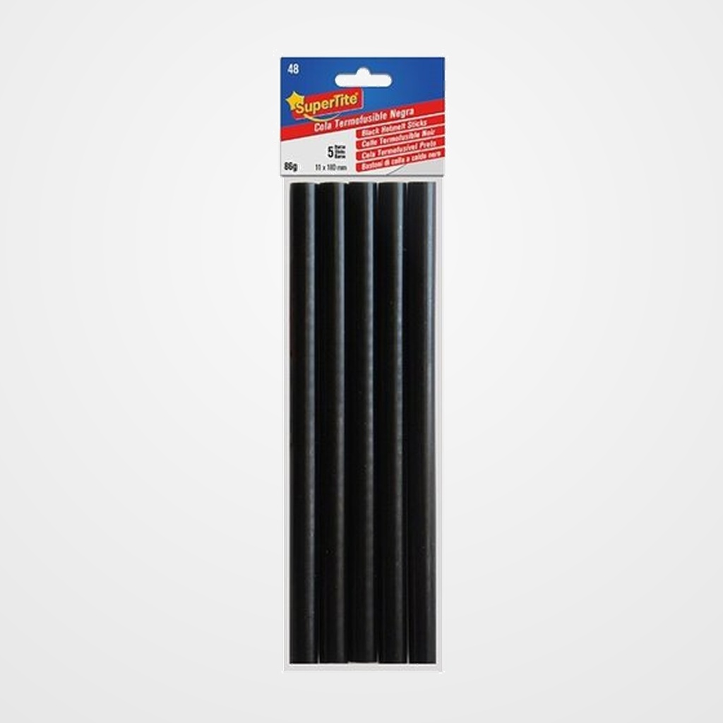 COLA TERMOFUSIBLE en BARRA SUPERTITE NEGRO 11x180 mm. blister de 5