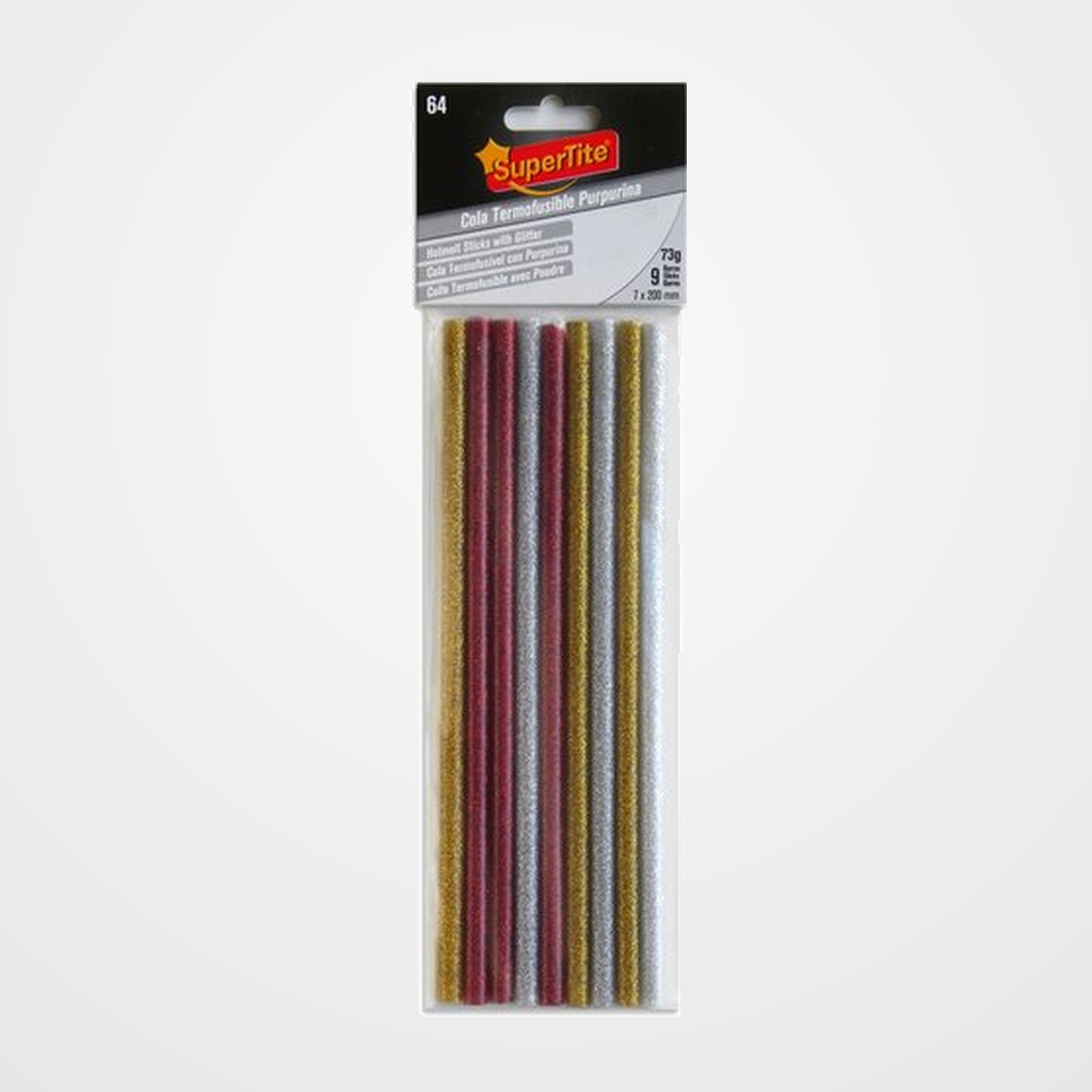 COLA TERMOFUSIBLE en BARRA SUPERTITE PURPURINA 7x200 mm. blister de 9