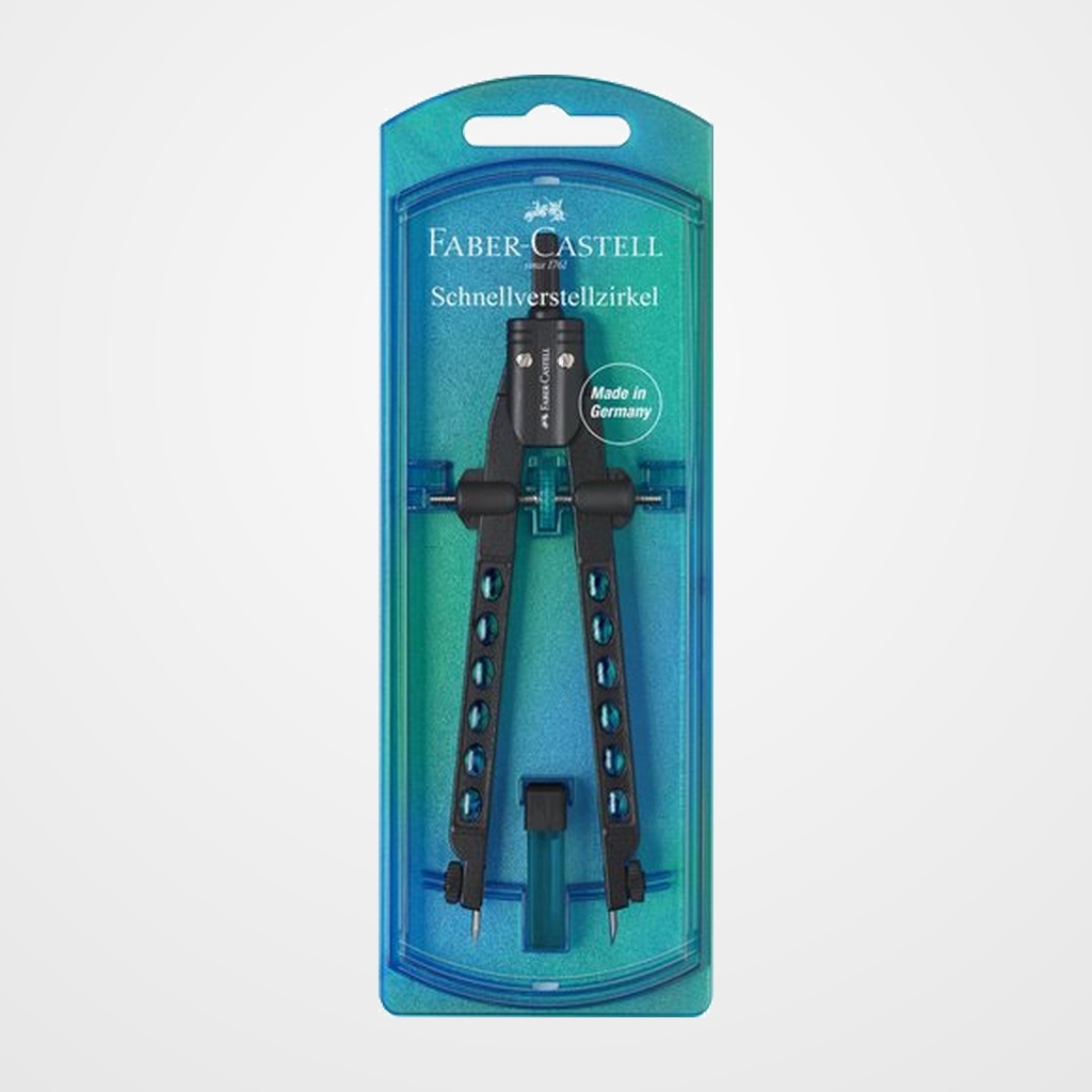[16301067] COMPAS FABER-CASTELL FACTORY AJUSTE RAPIDO AZUL PERLA