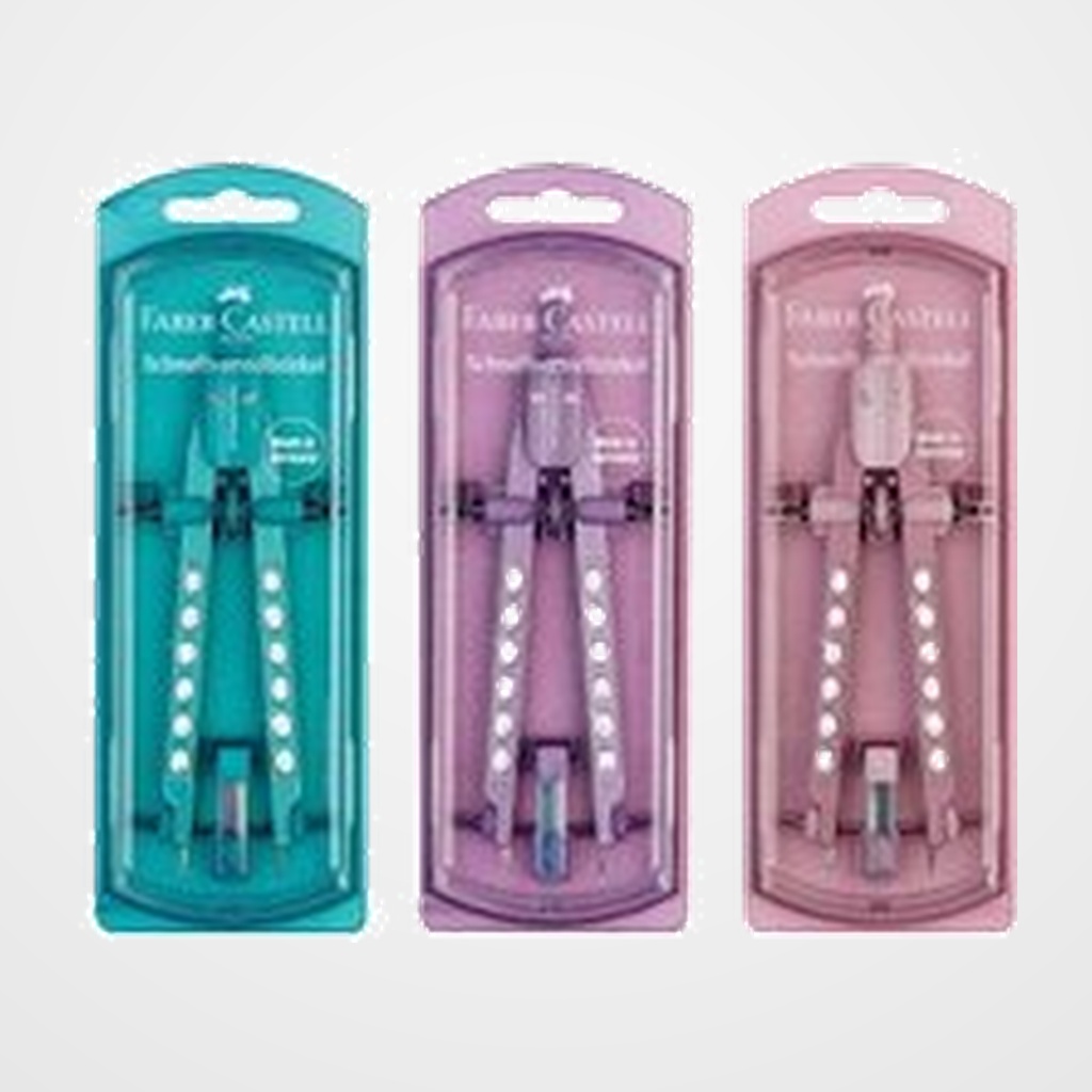 COMPAS FABER-CASTELL FACTORY AJUSTE RAPIDO SPARKLE COLORES SURTIDOS