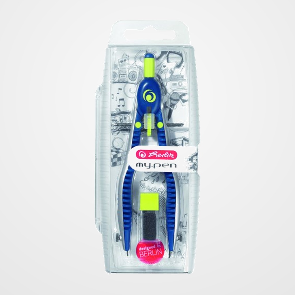 COMPAS HERLITZ MY.PEN CON BIGOTERA AZUL MARINO/LIMA