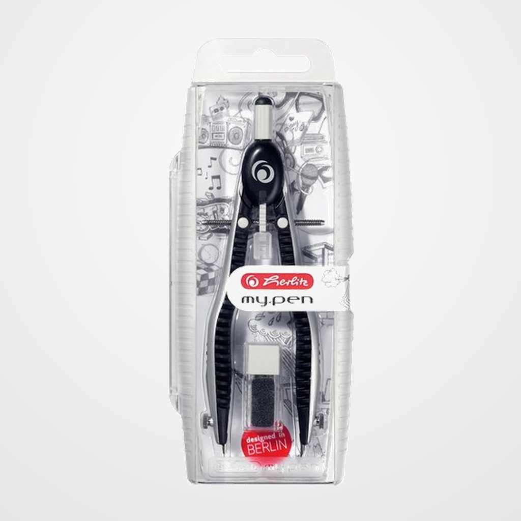COMPAS HERLITZ MY.PEN CON BIGOTERA NEGRO/GRIS