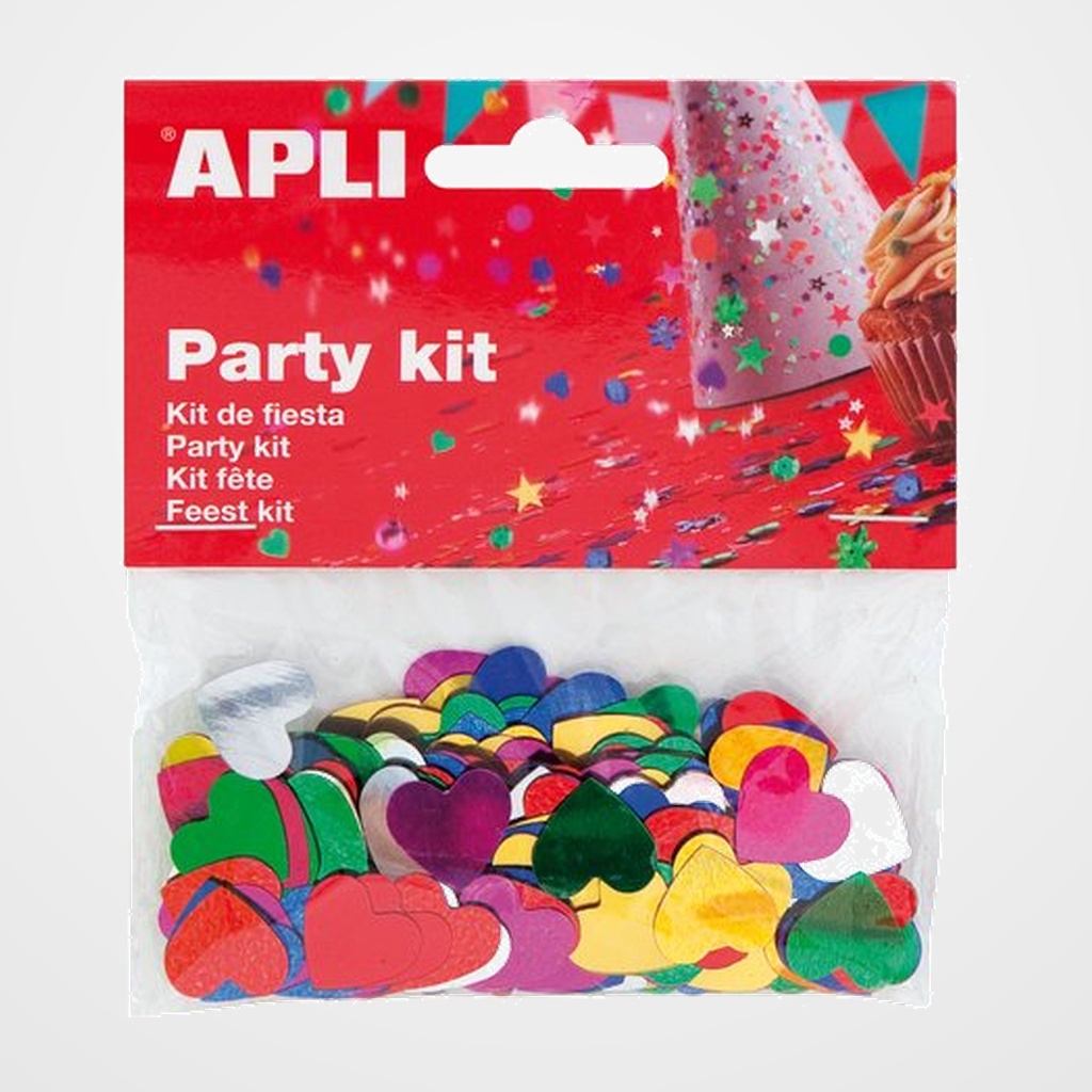 CONFETTI APLI CORAZONES COLOR 15 mm BOLSA 14 gr