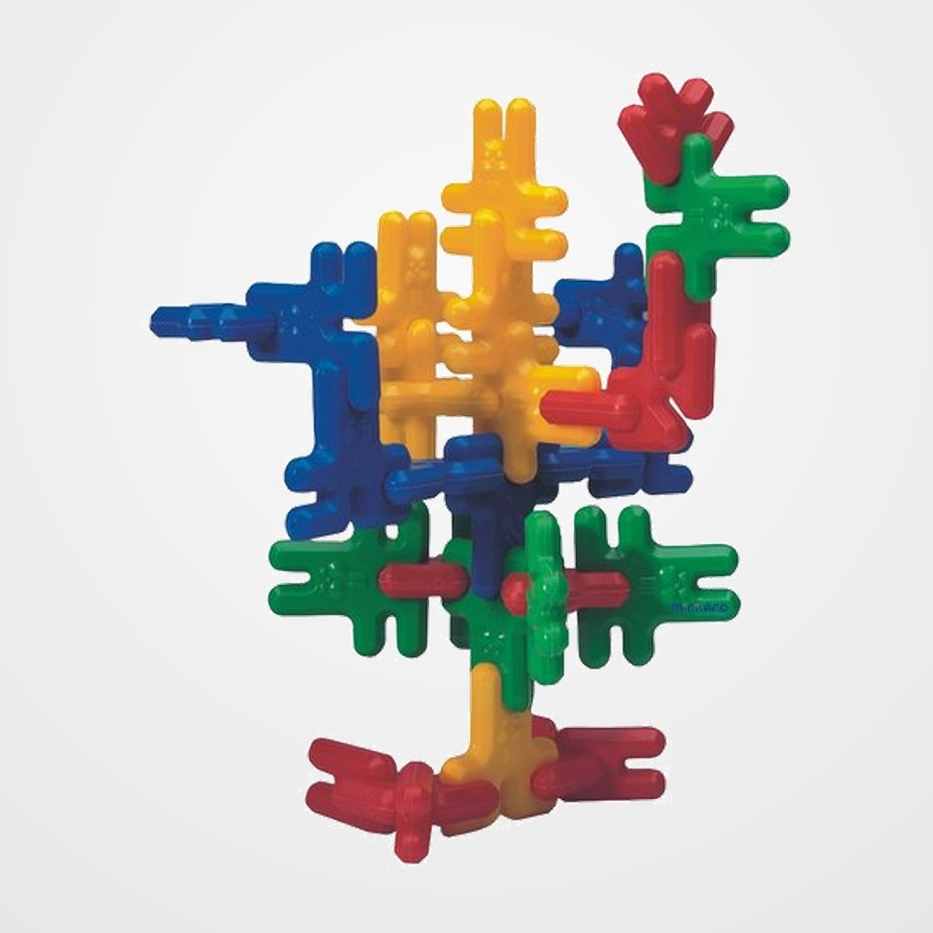 CONTENEDOR DE CONSTRUCCIONES  KIM BUNI 74 PIEZAS REDONDEADAS de 8 cm pieza.