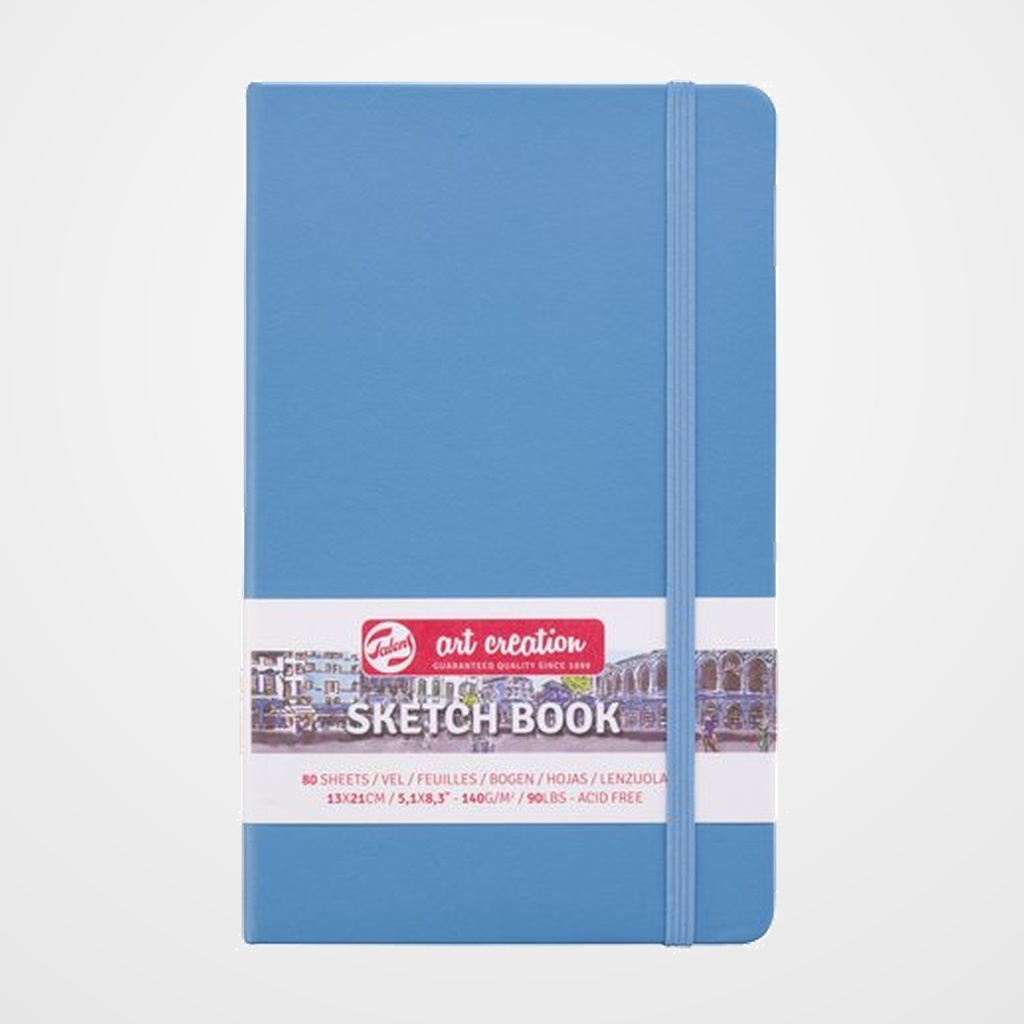 CUADERNO DE DIBUJO TALENS ART CREATION BOCETO COSIDO TAPA DURA con GOMA 130 x 210 mm 140g  80h AZUL