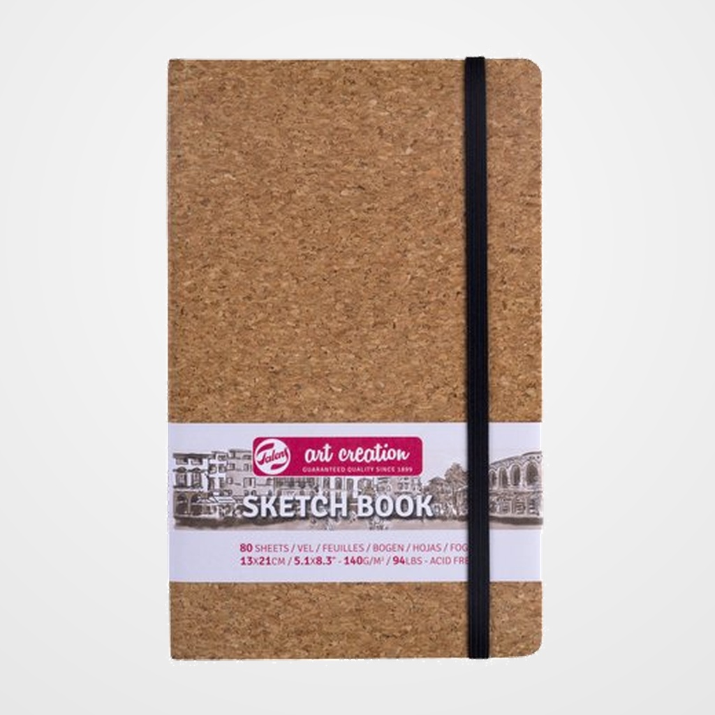 CUADERNO DE DIBUJO TALENS ART CREATION BOCETO COSIDO TAPA DURA con GOMA 130 x 210 mm 140g  80h CORCHO