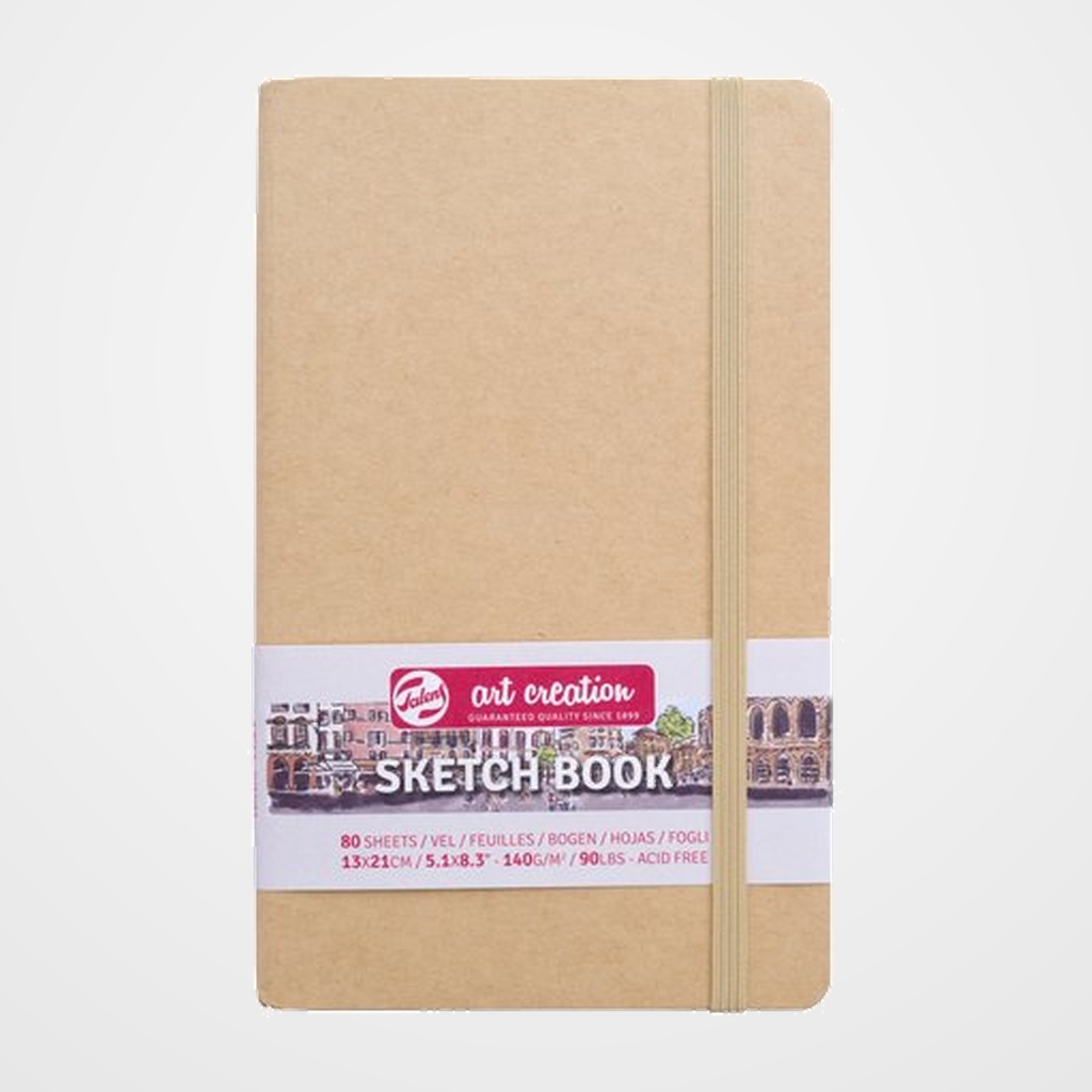 CUADERNO DE DIBUJO TALENS ART CREATION BOCETO COSIDO TAPA DURA con GOMA 130 x 210 mm 140g  80h KRAFT