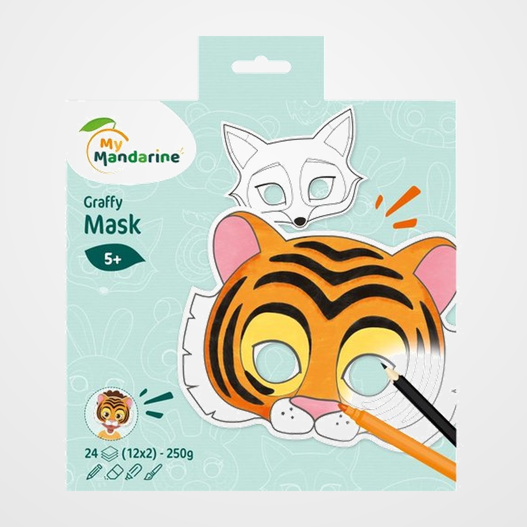 CUADERNO DE MASCARAS AVENUE MANDARINE GRAFFY ANIMALES 250g (+5 años)