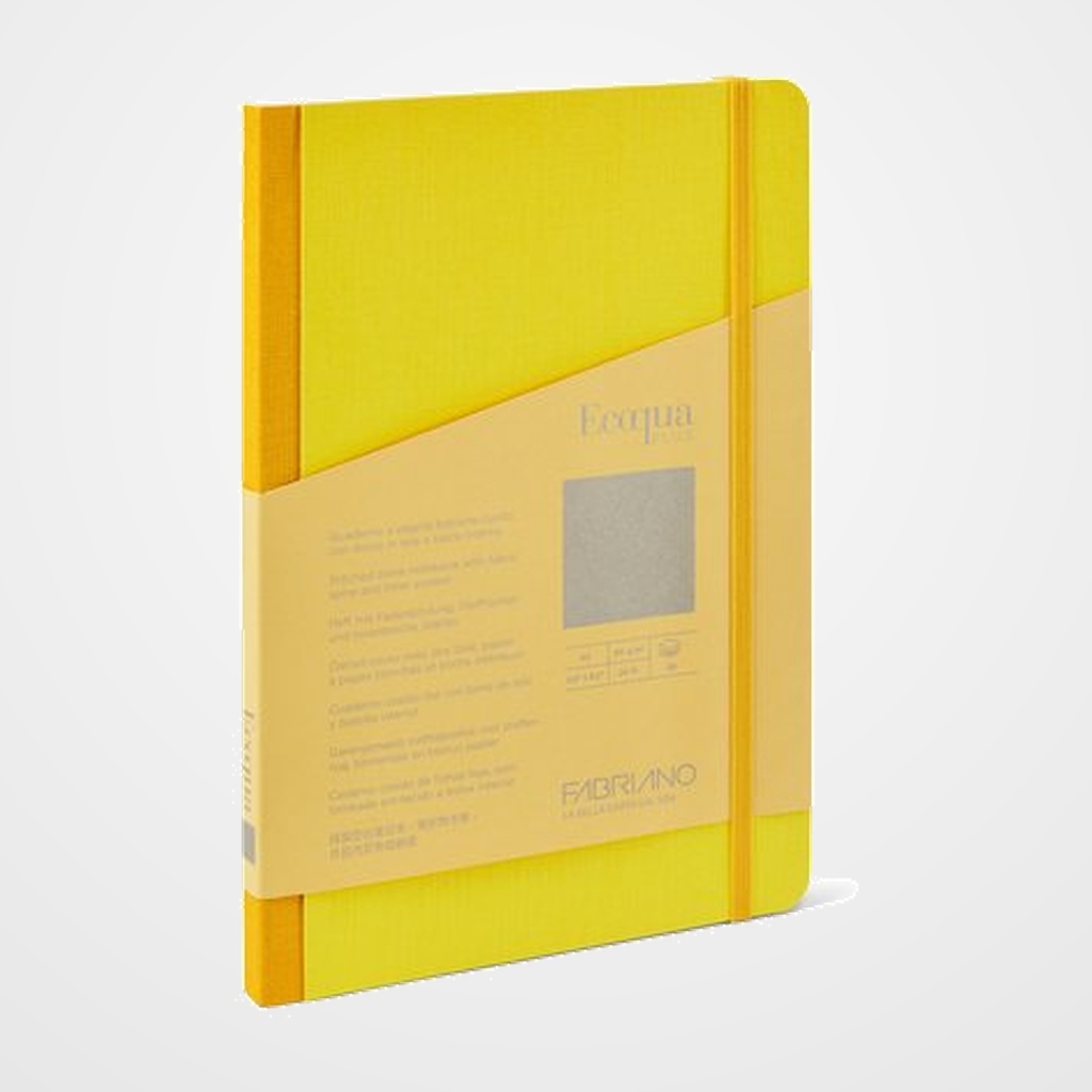 CUADERNO FABRIANO ECOQUA PLUS TELA A5 80hj. 90gr. LISO LIMON