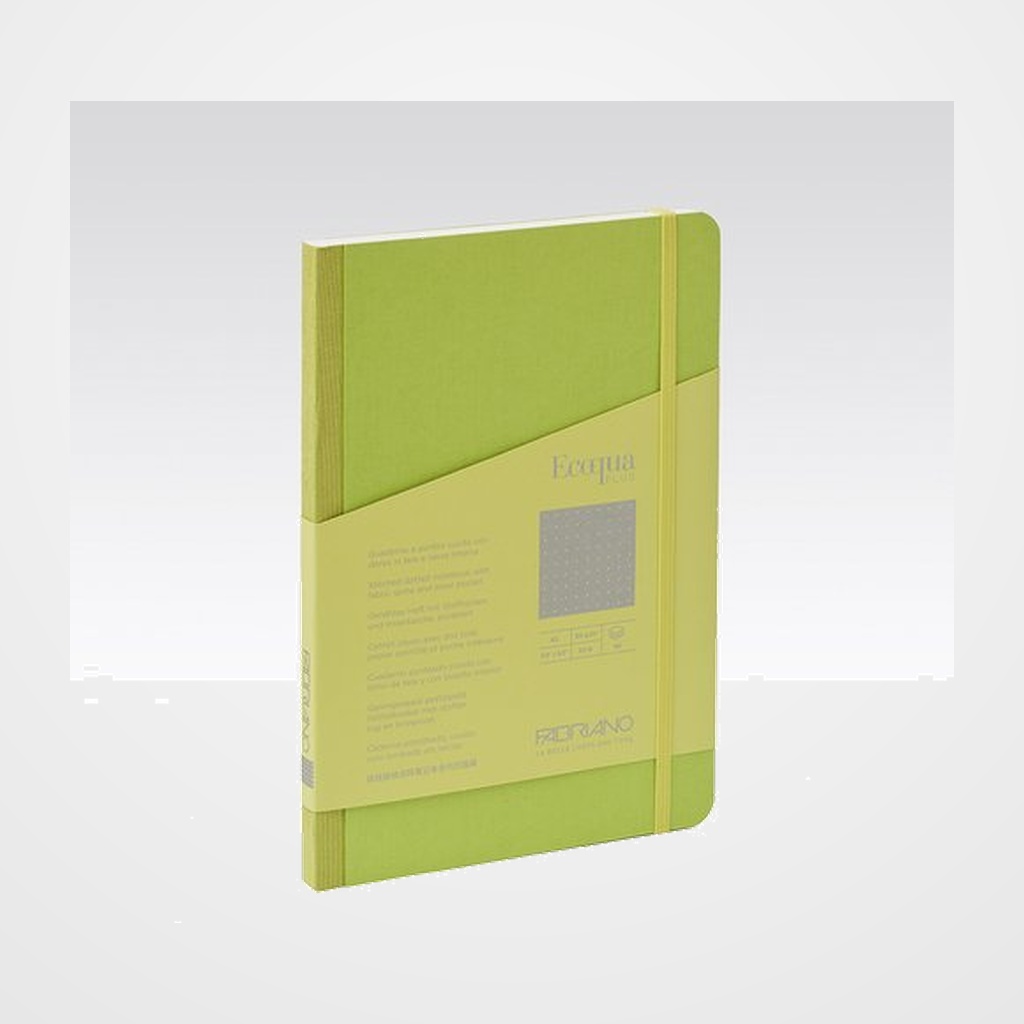 [12601502] CUADERNO FABRIANO ECOQUA PLUS TELA A5 80hj. 90gr. PUNTOS DOTS LIMA