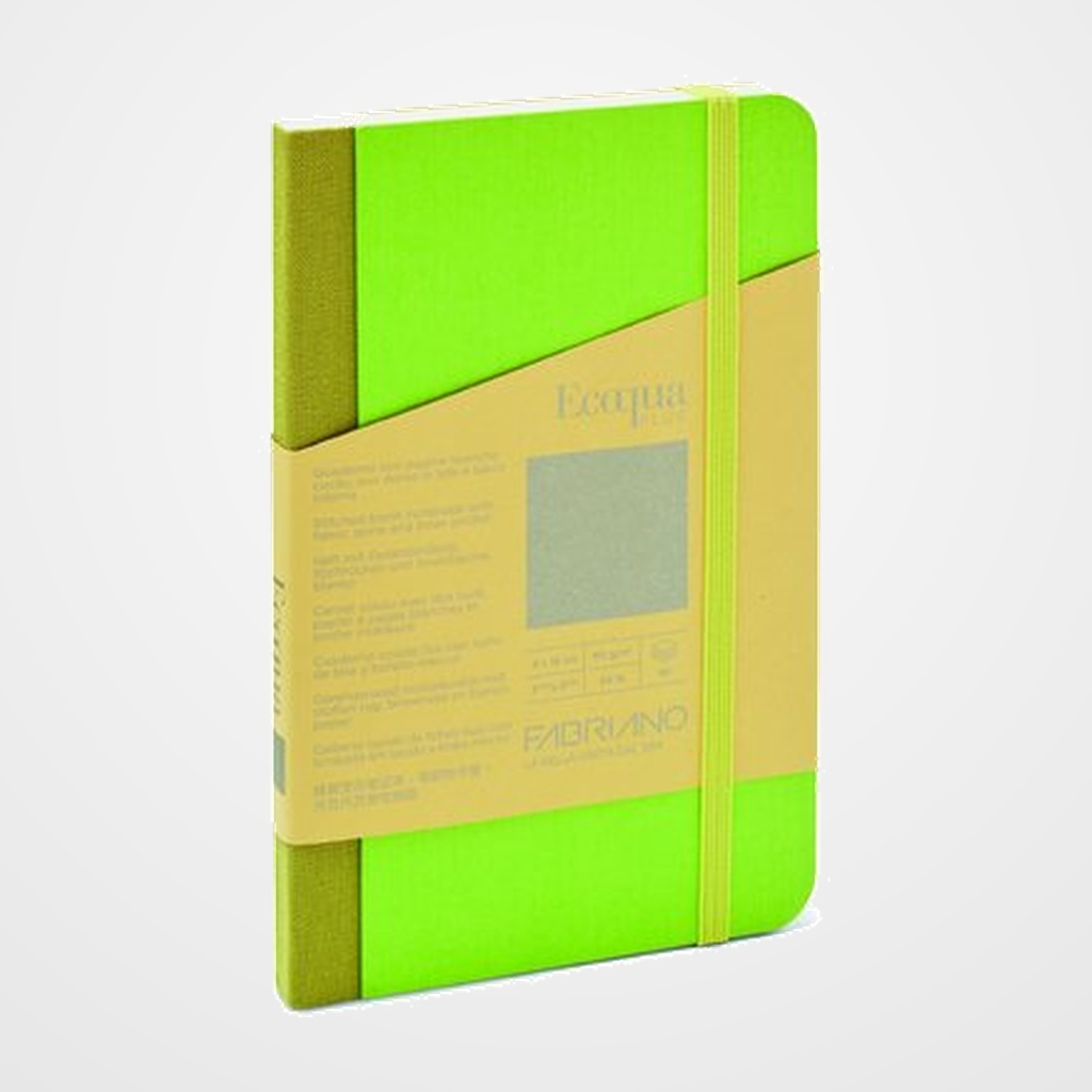 [12601510] CUADERNO FABRIANO ECOQUA PLUS TELA 9x14 80hj. 90gr. LISO LIMA