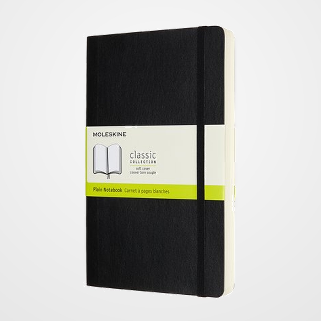 CUADERNO MOLESKINE CLASICO EXPANDED TAPA BLANDA 13x21 400h 70gr. LISA con GOMA NEGRO