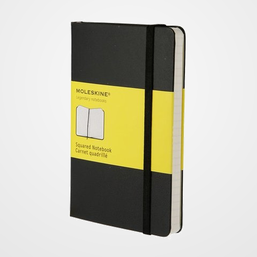 CUADERNO MOLESKINE CLASICO TAPA BLANDA 9x14 192h 70gr. CUADRICULADA con GOMA NEGRA