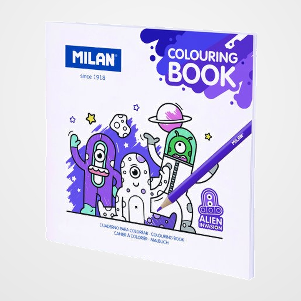 CUADERNO PARA COLOREAR MILAN 140g 20h ALIEN INVASION