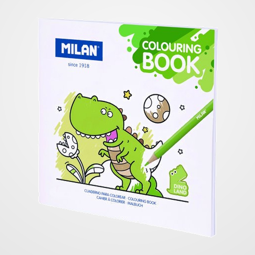 CUADERNO PARA COLOREAR MILAN 140g 20h DINO LAND