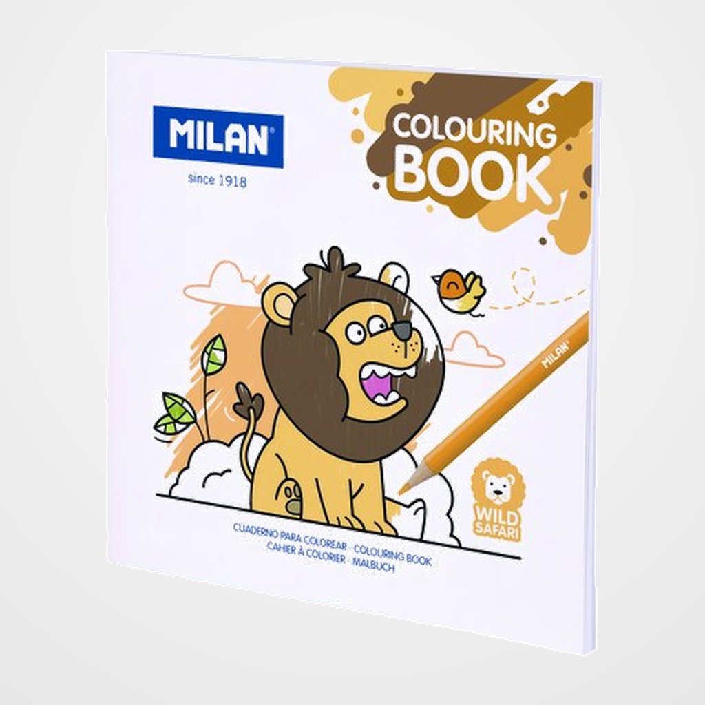 CUADERNO PARA COLOREAR MILAN 140g 20h WILD SAFARI