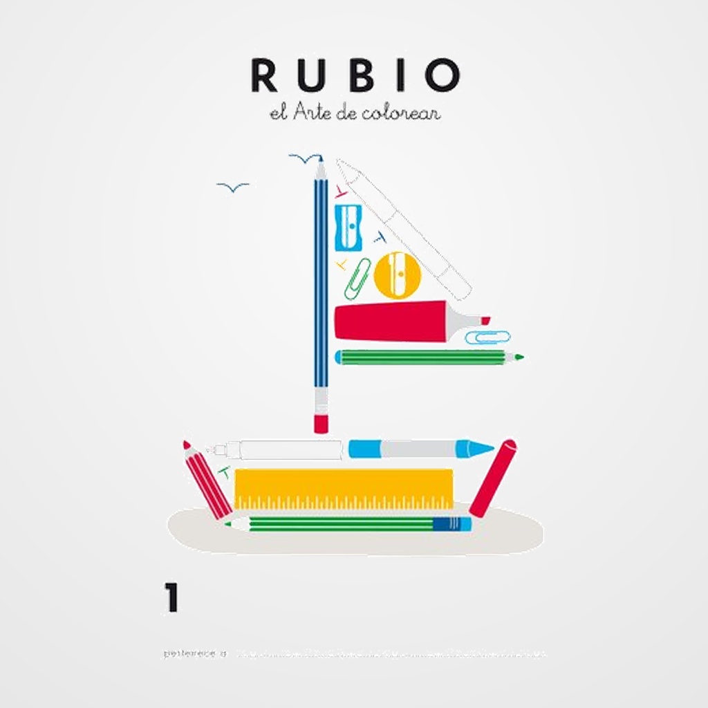 CUADERNO RUBIO A4 de COLOREAR Nº 1 (3-4 años)
