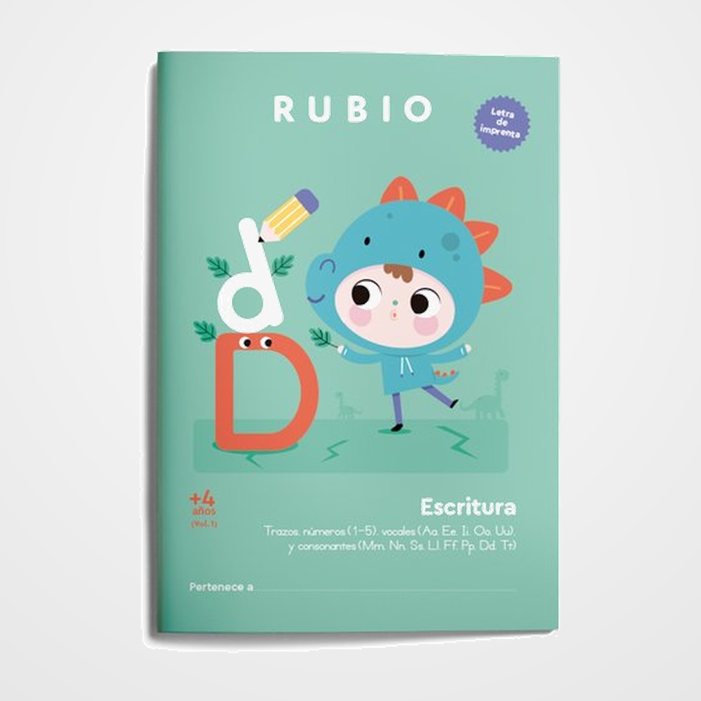 CUADERNO RUBIO A4 ESCRITURA LETRA DE IMPRENTA VOL.1 (+4 años)