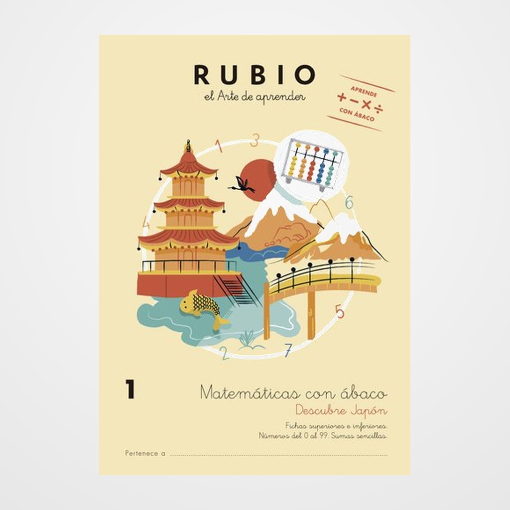 [12601079] CUADERNO RUBIO A4 MATEMATICAS CON ABACO 1 - DESCUBRE JAPON (5-6 años)