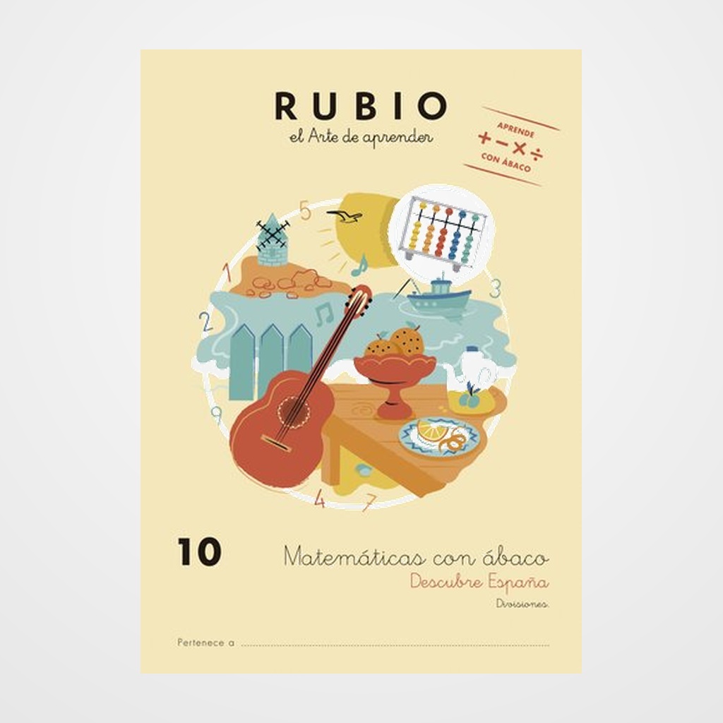CUADERNO RUBIO A4 MATEMATICAS CON ABACO 10 - DESCUBRE ESPAÑA (10-11 años)