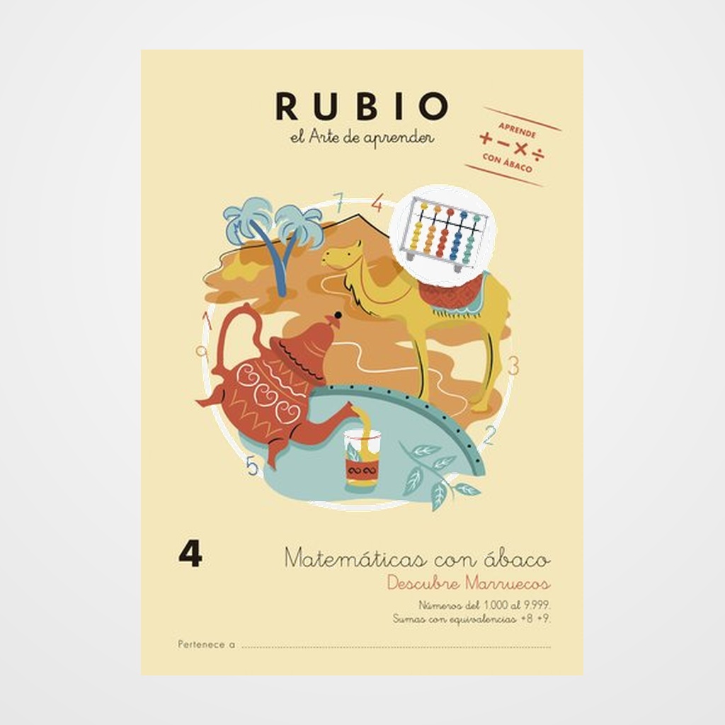 CUADERNO RUBIO A4 MATEMATICAS CON ABACO 4 - DESCUBRE MARRUECOS (5-6 años)